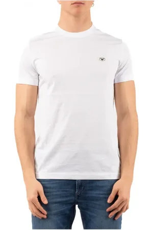 Emporio Armani Top, Herre, Hvid, 3XL, Uld, Stilfuld T-shirt til mænd
