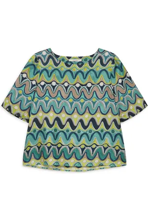 Maliparmi Top, Dame, Flerfarvet, L, Silke Twill T-shirt med print