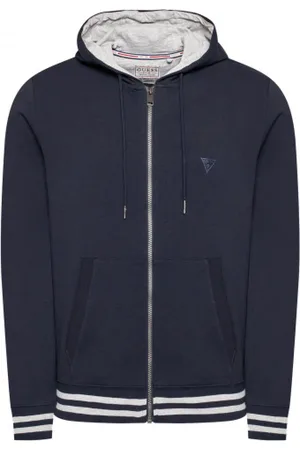 Guess Sweathshirts & Hoodies, Herre, Blå, M, Bomuld, Zip Hættetrøje