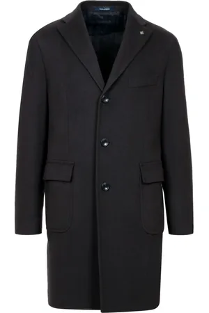 TAGLIATORE Frakke, Herre, Sort, XL, Uld, Uldblanding Frakke med Enkeltknapslukning