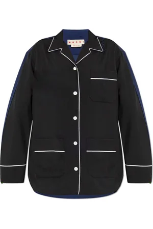 Marni Bluser & Skjorter, Dame, Sort, XS, Uld, Uldskjorte med Vintage Effekt
