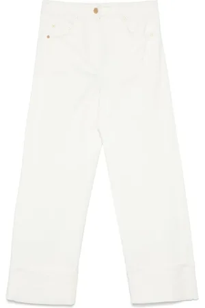Max Mara Bukser, Dame, Hvid, L, Bomuld, Cervia Jeans