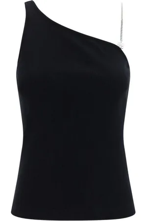 Givenchy Top, Dame, Sort, XS, Bomuld, Kæde Detalje Ribbet Ærmeløs Top