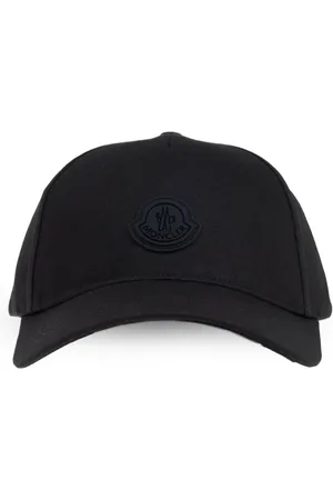 Moncler Tilbehør, Dame, Sort, ONE SIZE, Uld, Sort baseballkasket med mærke