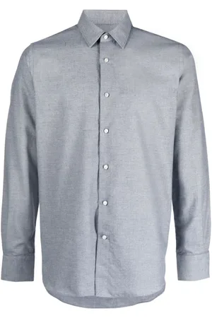 CANALI Skjorte, Herre, Grå, 4XL, Bomuld, Cotton Stretch Skjorte