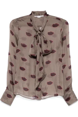 Stella McCartney Bluser & Skjorter, Dame, Grå, XS, Printet Bluse