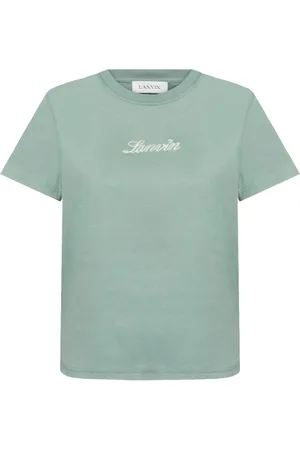Lanvin Top, Dame, Grøn, S, Bomuld, Mintgrøn T-shirt med Rund Hals