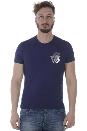 VERSACE Top, Herre, Blå, 2XL, Bomuld, Flow Slim T-Shirt Sweatshirt