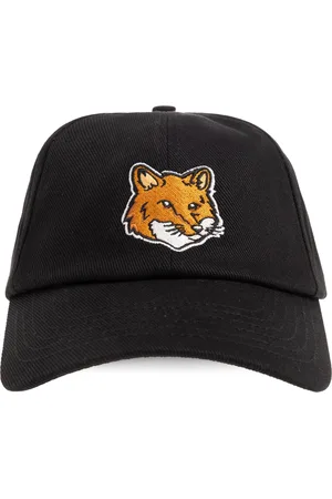 Maison Kitsuné Tilbehør, Herre, Sort, ONE SIZE, Bomuld, Baseball Cap med Logo