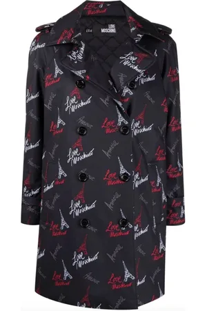 Moschino Frakke, Dame, Sort, S, Uld, Double-Breasted Frakke