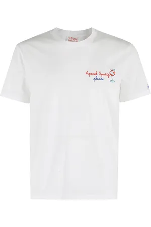 MC2 SAINT BARTH Top, Herre, Hvid, 2XL, Bomuld, Hvid T-shirt med Spritz Please Print