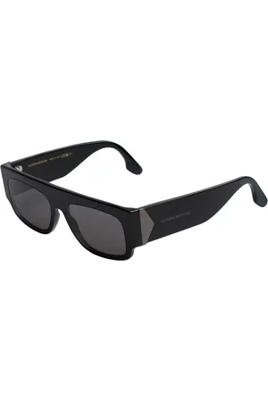 Victoria Beckham Tilbehør, Dame, Sort, ONE SIZE, Rektangulære Acetatsolbriller med UV-beskyttelse