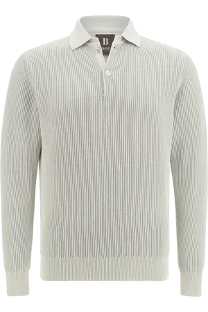 Boggi Milano Strik, Herre, Grå, M, Bomuld, Strikket Polo Shirt
