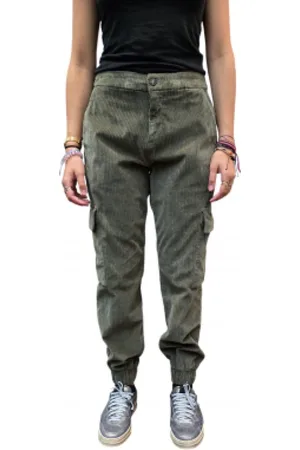 Masons Jeans, Dame, Grøn, 2XL, Bomuld, Khaki Corduroy Cargo Bukser