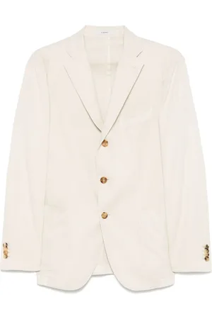 Boglioli Jakke, Herre, Hvid, L, Bomuld, Single-breasted Blazer