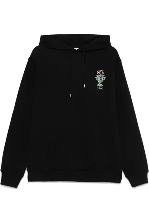 Drôle de Monsieur Sweathshirts & Hoodies, Herre, Sort, M, Bomuld, Sort hættetrøje med lomme på maven