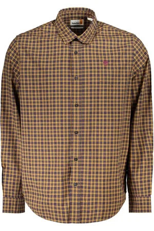 Timberland Skjorte, Herre, Flerfarvet, XL, Gulternet langærmet skjorte