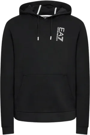 EA7 Sweathshirts & Hoodies, Herre, Sort, S, Bomuld, Nouveau Hættetrøje