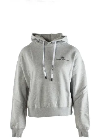 Chiara Ferragni Sweathshirts & Hoodies, Dame, Grå, M, Bomuld, Cotton Hoodie
