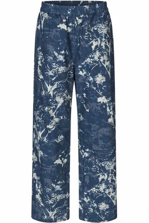 Masai Bukser, Dame, Blå, 2XL, Bomuld, Straight Leg Bomuld Bukser Sargasso Sea