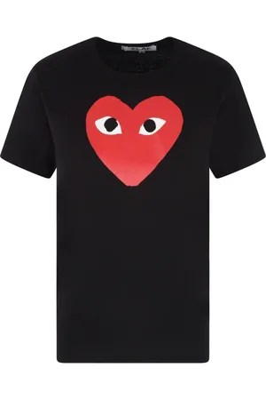 Comme des Garçons Top, Dame, Sort, XL, Bomuld, Hjerteprint T-shirt