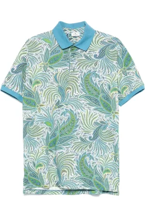Etro Top, Herre, Blå, L, Blå Polo Shirt med Lomme