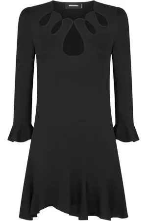 Dsquared2 Kjole, Dame, Sort, 2XS, Uld, Cut-Out Mini Kjole