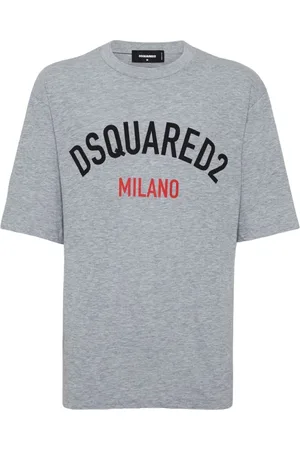 Dsquared2 Top, Herre, Grå, XL, Bomuld, Wash Loose Fit D2 Milano T-Shirt