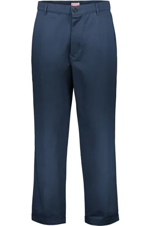Kenzo Bukser, Herre, Blå, 3XS, Bomuld, Bomuld Chino Bukser med Manchetter