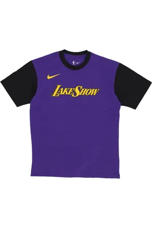 Nike Top, Herre, Lilla, XS, Bomuld, City Edition Lakers Tee Lilla