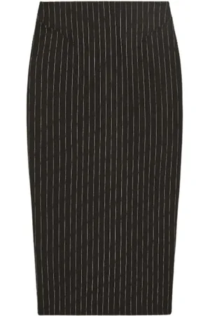 Patrizia Pepe Nederdel, Dame, Sort, M, Uld, Klassisk Elegance Midi Nederdel med Sideslidse