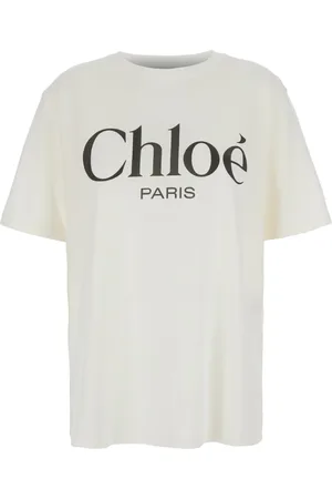 Chloé Top, Dame, Hvid, XS, Bomuld, Logo T-shirt