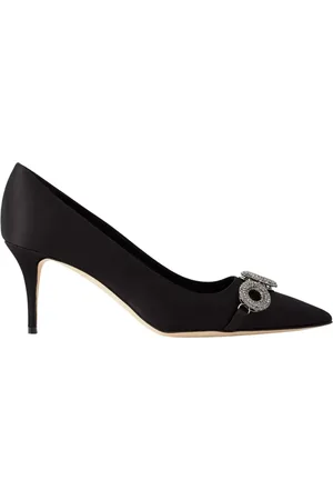 Manolo Blahnik Sko, Dame, Sort, 38 EU, Satin, Satin Crystal Pumps