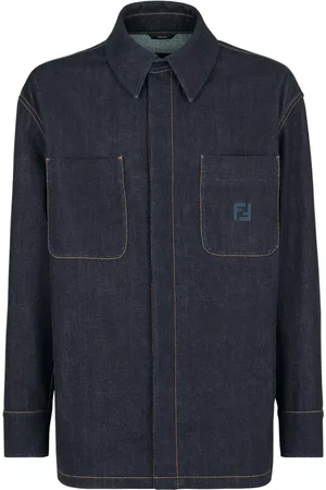 Fendi Jakke, Herre, Blå, M, Denim, Jeans Jakke Denim Blå