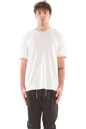 ELEVENTY Top, Herre, , L, Bomuld, Contrast Rib Tee