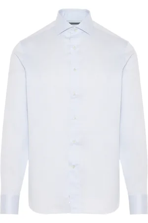 CANALI Skjorte, Herre, Blå, 3XL, Bomuld, Bomuldsskjorte med mikromønsterdesign