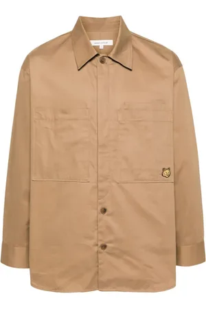 Maison Kitsuné Jakke, Herre, Brun, M, Bomuld, Brun Overshirt