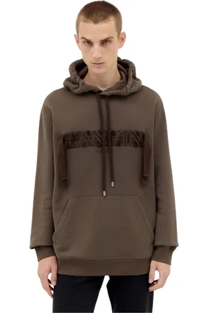 Lanvin Sweathshirts & Hoodies, Herre, Brun, L, Bomuld, Bomuldsfleece Hættetrøje
