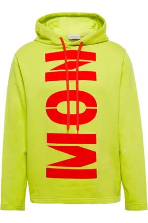 Moncler Sweathshirts & Hoodies, Herre, Grøn, M, Bomuld, Logo Hoodie