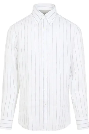 Brunello Cucinelli Skjorte, Herre, Hvid, XL, Denim, Denimskjorte
