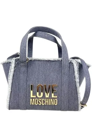 Moschino Taske, Dame, Blå, ONE SIZE, Denim, Denim Fringe Tote Bag