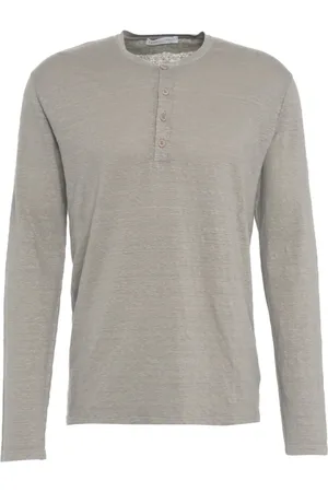 Daniele Fiesoli Top, Herre, Grå, XL, Linned, Grå Crew Neck Linned Skjorte