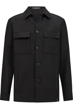 Boggi Milano Jakke, Herre, Sort, XL, Uld, Link Wool Shirt Jacket