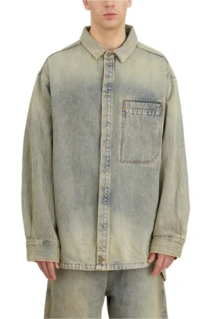 Entire Studios Skjorte, Herre, Blå, S, Denim, Denim Surface Wave Shirt