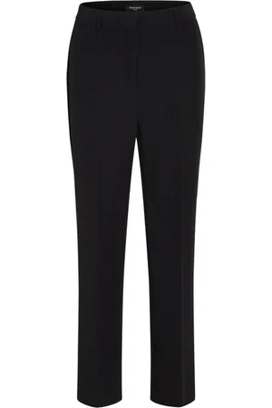 Bruuns Bazaar Bukser, Dame, Sort, L, Wide Leg Bukser med Elastisk Talje