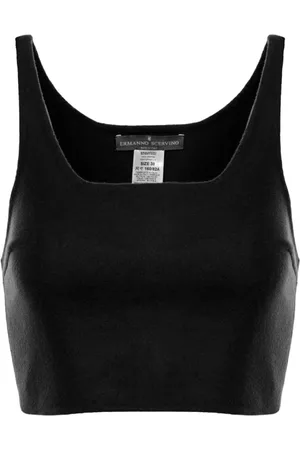 ERMANNO SCERVINO Top, Dame, Sort, M, Uld, Stilfuld ærmeløs top