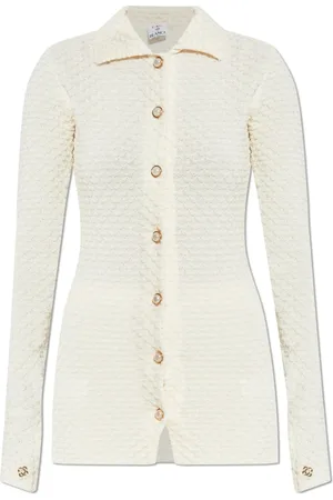 Casablanca Top, Dame, Hvid, S, Bomuld, Langærmet top med slids