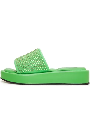 CESARE GASPARI Sko, Dame, Grøn, 40 EU, Læder, Jewel Platform Mule