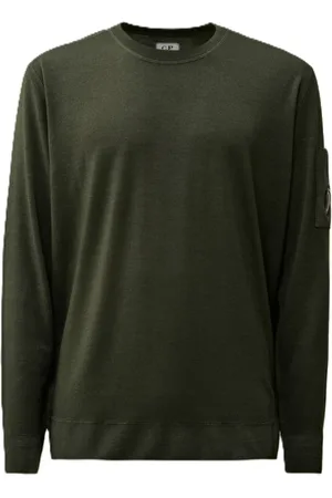 C.P. Company Strik, Herre, Grøn, XL, Uld, Grøn Merinould Sweater