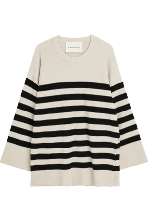 By Malene Birger Strik, Dame, Hvid, S, Uld, Oversize Merino Uld Sweater med Vide Ærmer